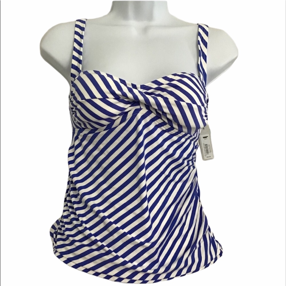 Apt. 9 Blue & White Striped Twist Tankini